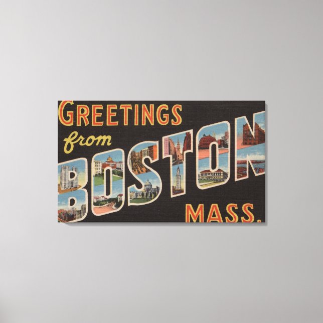 Toile Boston, MassachusettsScènes de grandes lettres (Recto)