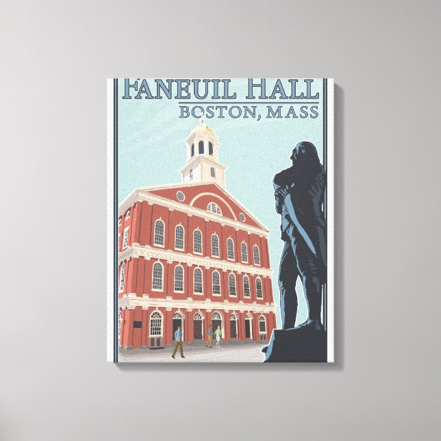 Toile Boston, MassachusettsVue du hall de Faneuil (Recto)