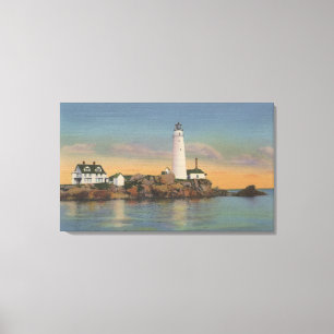 Toile Boston, phare de MABoston au port 2 de Boston