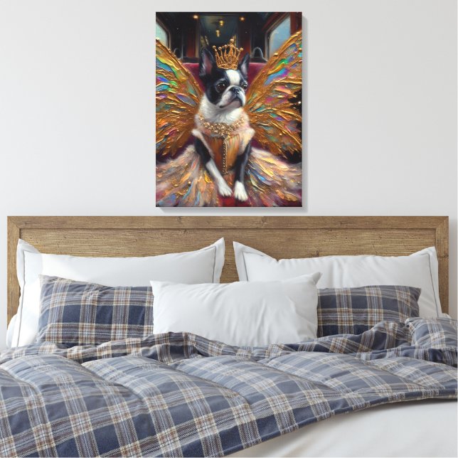 Toile Boston Terrier Fairy (Insitu(Chambre))