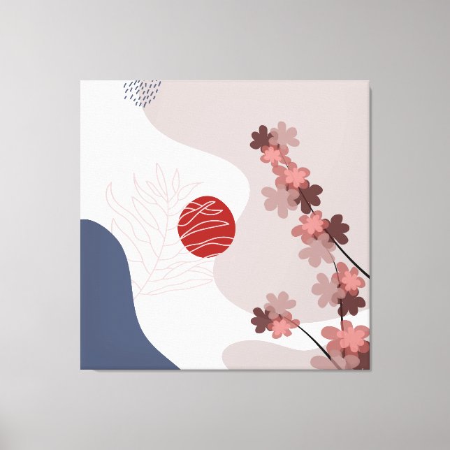 Toile Botanique Boho Blue Magenta (Recto)