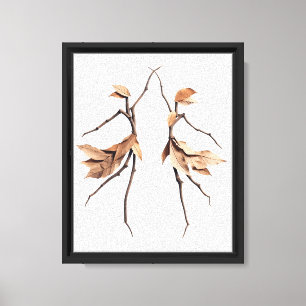 Toile Botanique Danser Couple Silhouette Mur Art : Twig