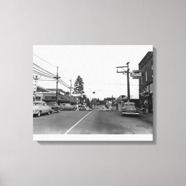 Toile Bothell, WA - Scène de la rue Downtown Photographi (Recto)