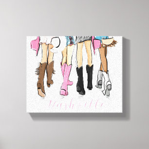Toile Bottes de Cowboy illustrant la mode de Nashville