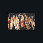 Toile Botticelli Primavera<br><div class="desc">Emballage en toile Primavera Botticelli. Peinture à l'huile sur panneau à partir de 1482. Sandro Botticelli était l'un des grands artistes de la Renaissance primée pour ses figures luxuriantes et son utilisation dynamique de la couleur. Primavera est l'une de ses peintures les plus célèbres et les plus aimées, mettant en...</div>