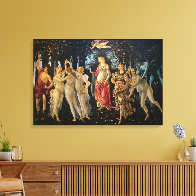 Toile Botticelli Primavera Renaissance Florale Déesse (Insitu(Salon))