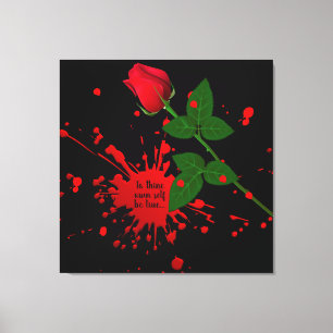 Toile Bouchon de peinture rose rouge avec citation