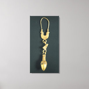 Toile Boucle d'oreille d'or avec le pendentif