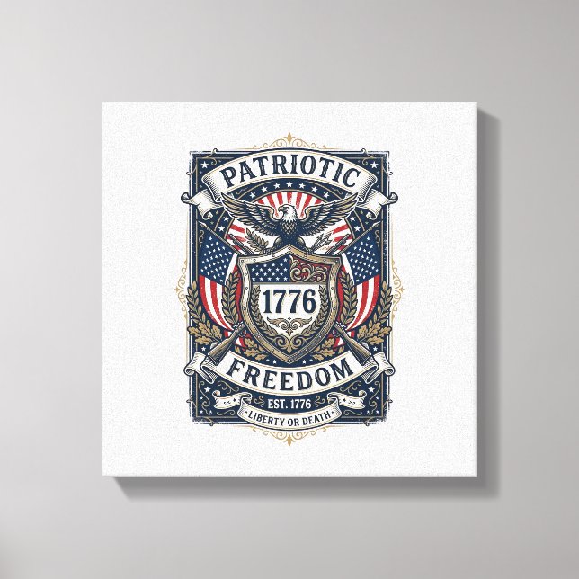 Toile Bouclier de bataille patriotique 1776 Sym (Recto)