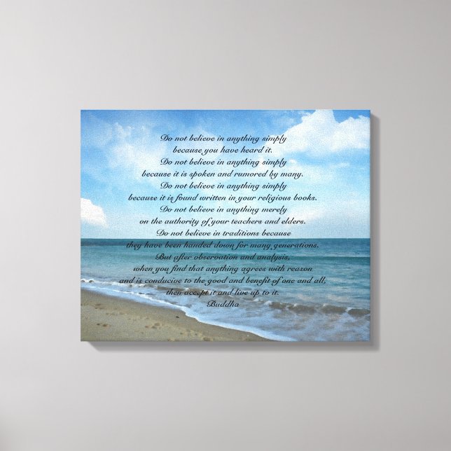 Toile Bouddha citation Ne croyez pas News Today (Recto)