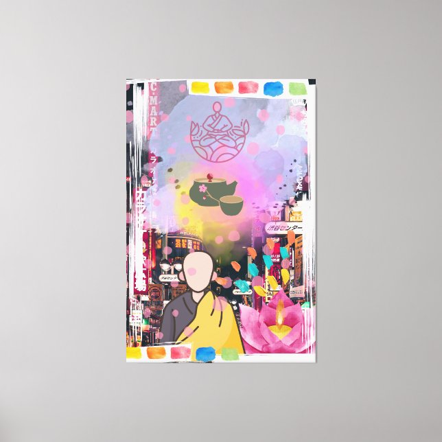 Toile Bouddha dans la ville (Recto)