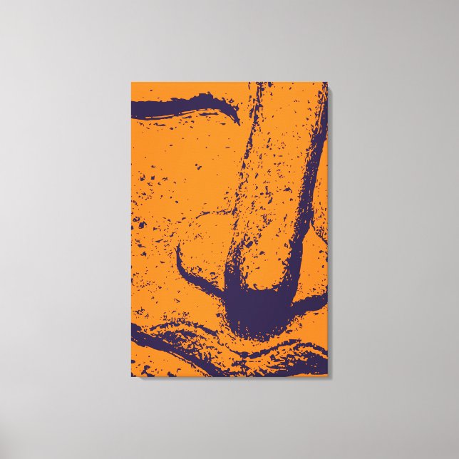 Toile Bouddha Face Zen Harmonie Bouddha Orange (Recto)
