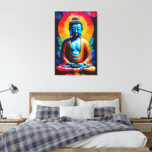 Toile Bouddha médite