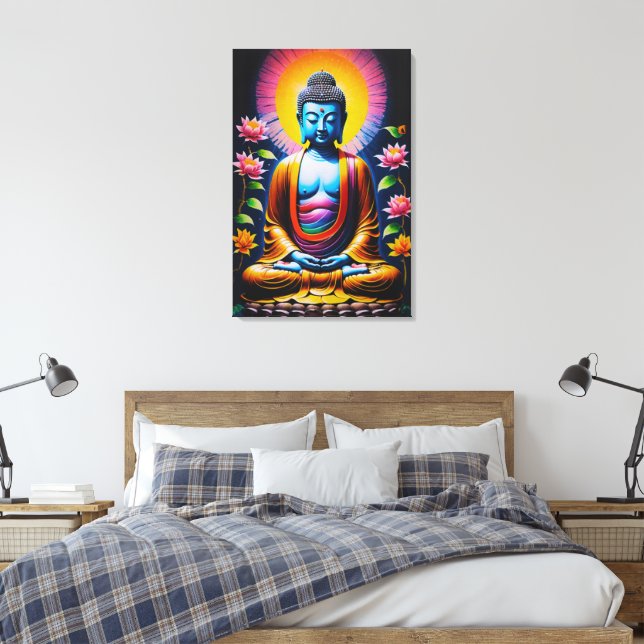Toile Bouddha - Pleine conscience en fleurs (Insitu(Chambre))