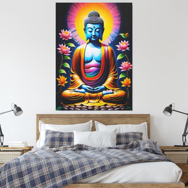 Toile Bouddha - Pleine conscience florissante (Insitu(Chambre))