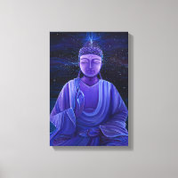 Bouddha violet Universe Galaxy peinture murale