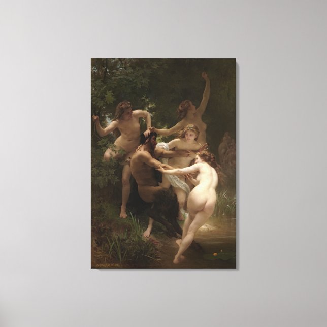 Toile Bouguereau Nymphes et Satyr (Recto)