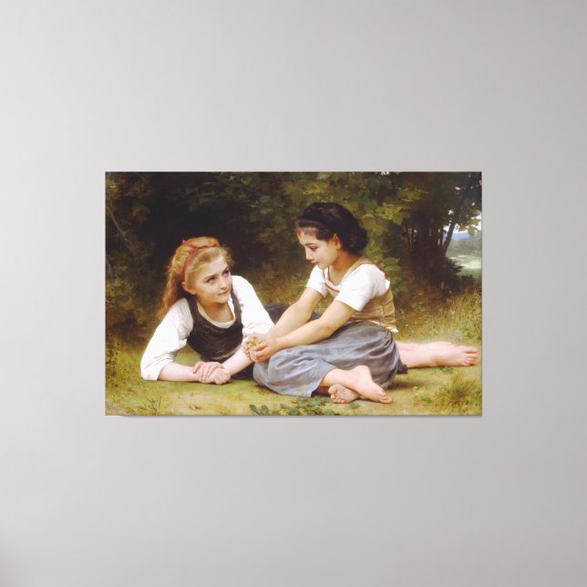 Toile Bouguereau's 1882 Les noisettes rassemblent Les no (Recto)