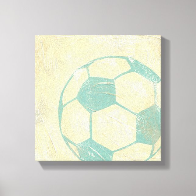 Toile Boule de soccer bleu Pastel par Chariklia Zarris (Recto)