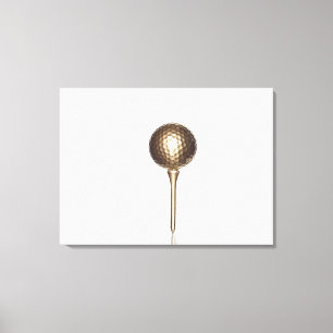 Toile Boule et pièce en t de golf d'or