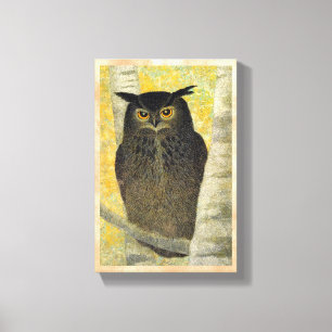 Toile Bouleau blanc et Chouette à cornes Katsuda Yukio