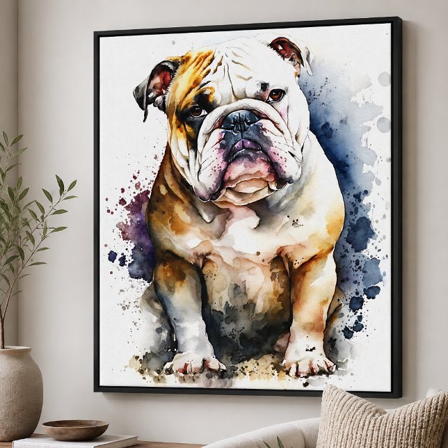 Toile Bouledogue à l'aquarelle (Créateur téléchargé)