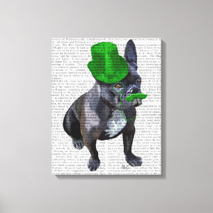 Toile Bouledogue français avec le casquette supérieur et