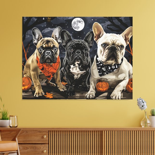 Toile Bouledogue français Halloween épouvantable (Insitu(Salon))