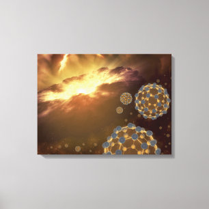 Toile Boules flottantes dans l'espace interstellaire