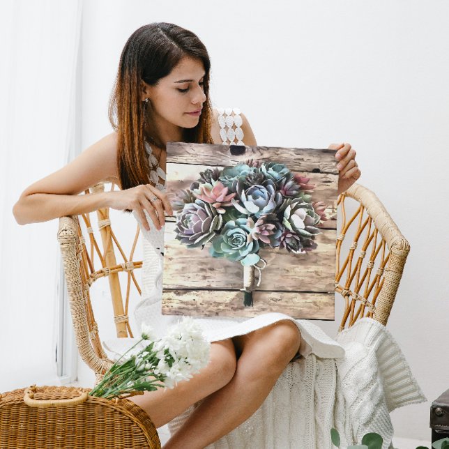 Toile Bouquet Artistique Succulent Dans Les Tons Pastel (Créateur téléchargé)