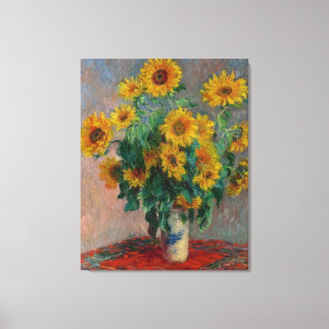 Toile Bouquet Claude Monet vintage de tournesols (Recto)
