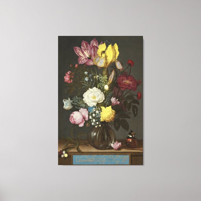 Toile Bouquet de fleurs dans un vase de verre (Recto)
