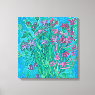 Toile Bouquet de fleurs d'été fleur sauvage peinture flo