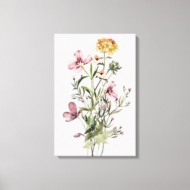 Toile Bouquet de fleurs sauvages à l'aquarelle #1 (Recto)