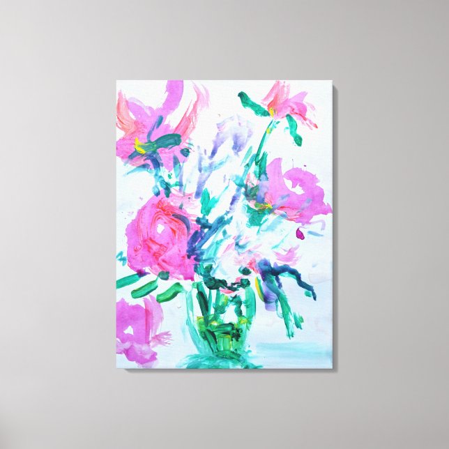 Toile Bouquet de fleurs sauvages roses (Recto)
