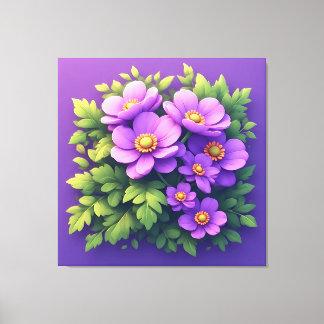 Toile Bouquet de fleurs violettes vibrantes