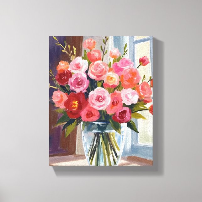 Toile Bouquet de roses d'automne Floral automne (Recto)