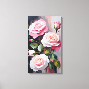 Toile Bouquet de roses roses roses