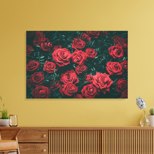 Toile Bouquet de roses rouges (Insitu(Salon))