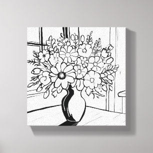Toile Bouquet de vase à fleurs minimaliste moderne