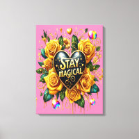 Bouquet enchanteur de Roses d'or et coeur 18x24