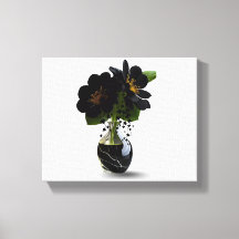 Bouquet floral noir élégant dans un vase en marbre