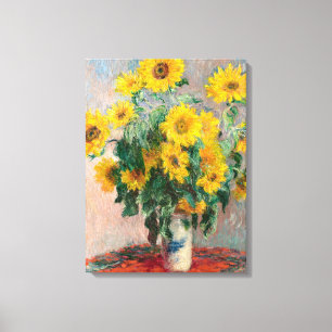 Toile Bouquet of Sunflowers by Monet Impressionist