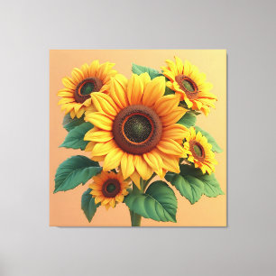 Toile Bouquet Sculpture de Tournesol Lumineux