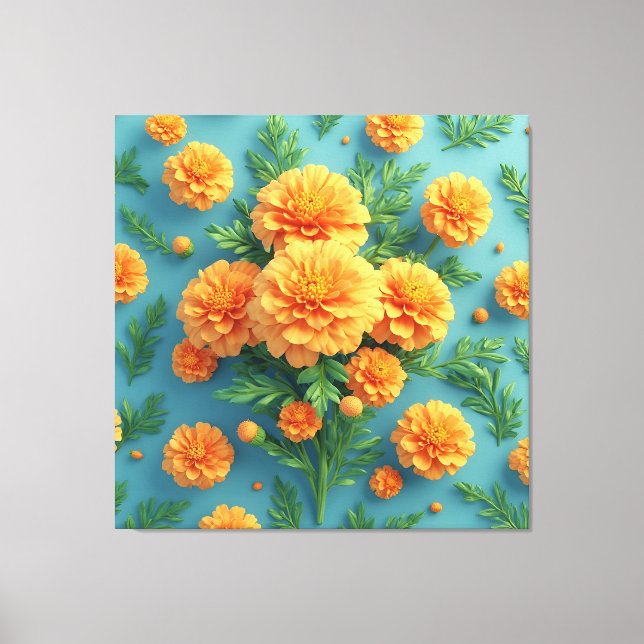 Toile Bouquet vibrant de soucis orange (Recto)