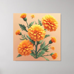 Toile Bouquet vibrant d'orange de souci