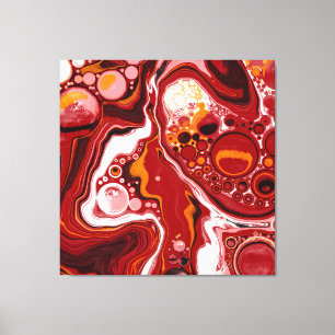 Toile Bourgogne et blanc Digital Fluid Art