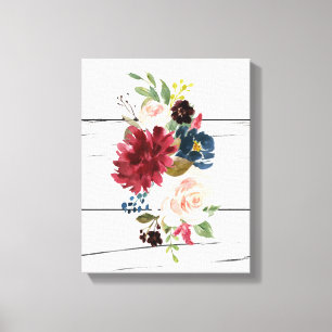Toile Bourgogne Floral Élégant Rustique