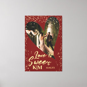 Toile Bourgogne Gold Love est Mariage sucré