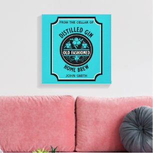 Toile Bouteille Gin Personnalisée